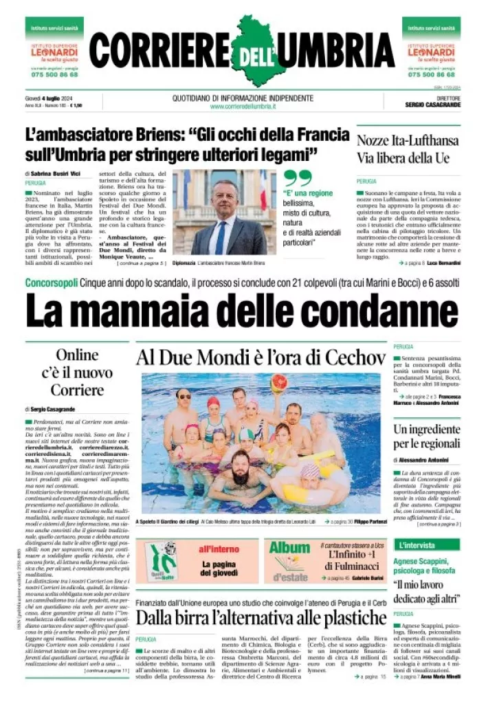 Prima-pagina-corriere umbria-del-2024-07-04